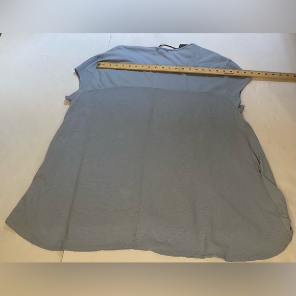 Made in Italy blue cotton blend short sleeves top. Small - Picture 4 of 14